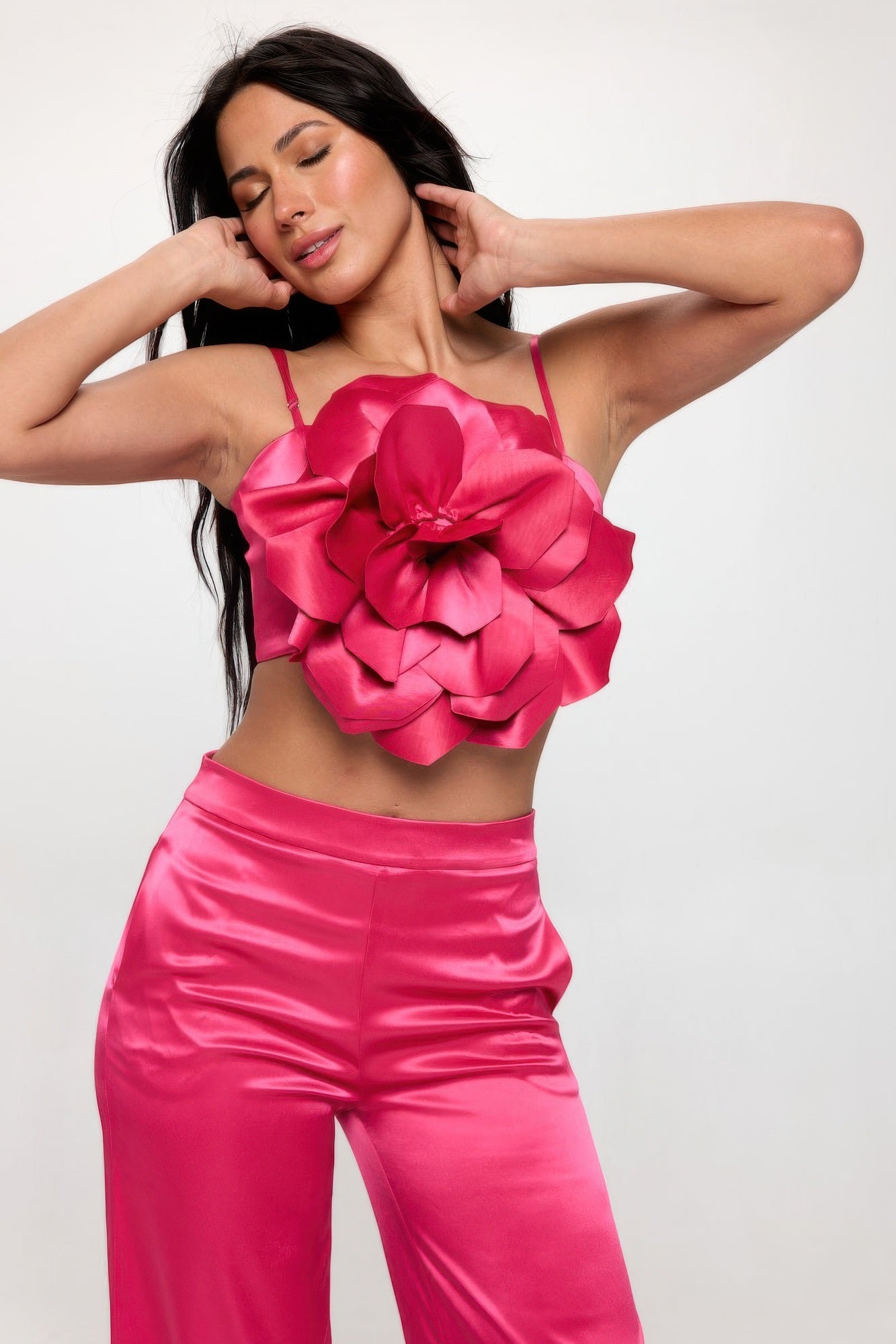 Flower Crop Top and Pants Set